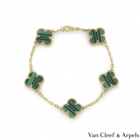 Van Cleef & Arpels Malachite Vintage Alhambra Bracelet VCARL80900 Van Cleef & Arpels Malachite Vintage Alhambra Bracelet VCARL80900